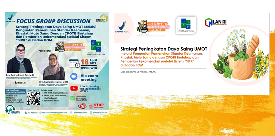 Aplikasi SIPK Badan POM untuk Penguatan Pemenuhan Standar Keamanan, Khasiat, Mutu Obat Tradisional Aplikasi SIPK Badan POM untuk Penguatan Pemenuhan Standar Keamanan, Khasiat, Mutu Obat Tradisional
